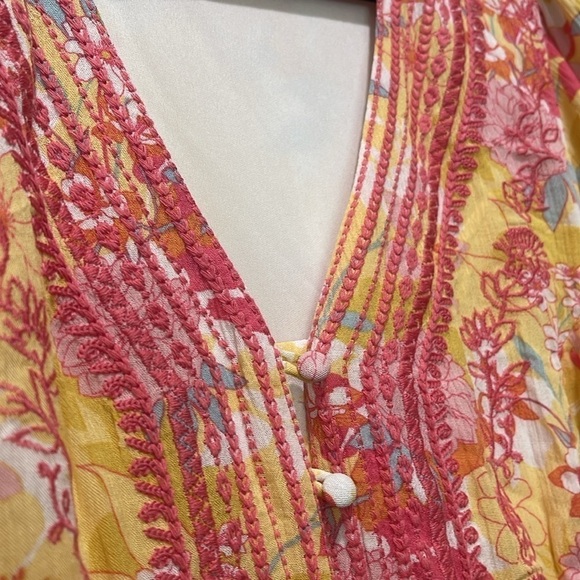 Torrid Peach Floral Gauze Hi-Lo Dress 1X - Picture 7 of 11